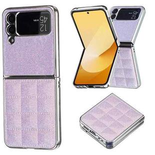 For Samsung Galaxy Z Flip4 Electroplating Square Glitter PU Phone Case(Purple)