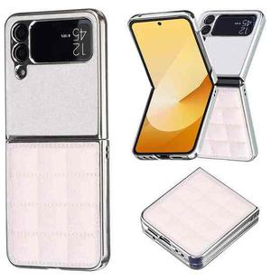 For Samsung Galaxy Z Flip4 Electroplating Square Glitter PU Phone Case(Pink)