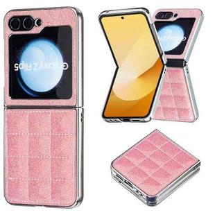 For Samsung Galaxy Z Flip6 Electroplating Square Glitter PU Phone Case(Rose Red)