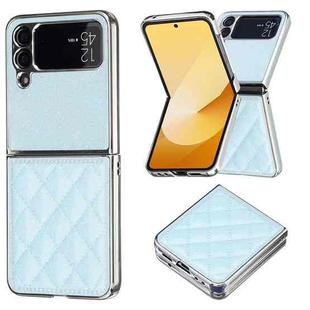 For Samsung Galaxy Z Flip4 Electroplating Rhombic Glitter PU Phone Case(Light Blue)