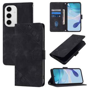 For Samsung Galaxy S24 FE 5G Skin-feel Embossed Leather Phone Case(Black)