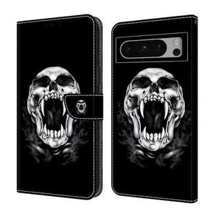 For Google Pixel 9 Pro XL Crystal Painted Leather Phone case(Skull)