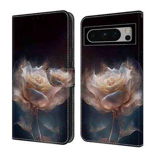 For Google Pixel 9 Pro XL Crystal Painted Leather Phone case(Peony)