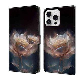 For iPhone 16 Pro Crystal Painted Leather Phone case(Peony)