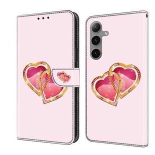 For Samsung Galaxy S24 FE 5G Crystal Painted Leather Phone case(Love Peach)