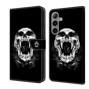 For Samsung Galaxy S24 FE 5G Crystal Painted Leather Phone case(Skull)