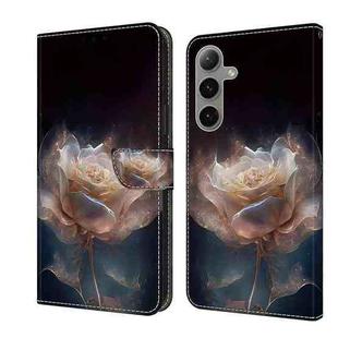 For Samsung Galaxy S24 FE 5G Crystal Painted Leather Phone case(Peony)