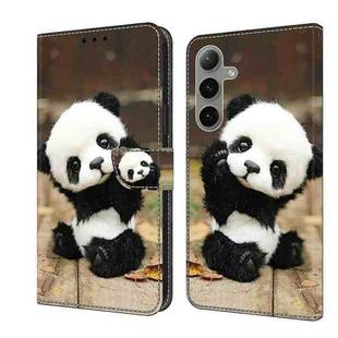 For Samsung Galaxy S24 FE 5G Crystal Painted Leather Phone case(Panda)