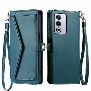 For OPPO A3 Pro 5G Global Wallet Multi-card Slot Leather Phone Case with Lanyard(Green)