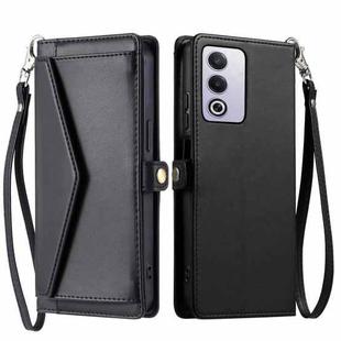 For OPPO A3 Pro 5G Global Wallet Multi-card Slot Leather Phone Case with Lanyard(Black)