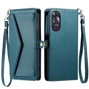 For OPPO A60 Wallet Multi-card Slot Leather Phone Case with Lanyard(Green)