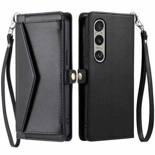 For Sony Xperia 1 VI Wallet Multi-card Slot Leather Phone Case with Lanyard(Black)