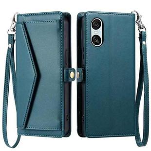 For Sony Xperia 10 VI Wallet Multi-card Slot Leather Phone Case with Lanyard(Green)