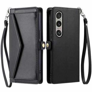 For Sony Xperia 1 VII Wallet Multi-card Slot Leather Phone Case with Lanyard(Black)