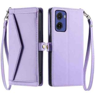 For Motorola Moto G05 Wallet Multi-card Slot Leather Phone Case with Lanyard(Purple)