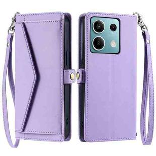 For Motorola Edge 60 Fusion Wallet Multi-card Slot Leather Phone Case with Lanyard(Purple)