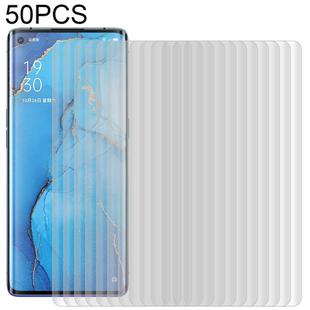 For OPPO Reno3 Pro 50 PCS 3D Curved Silk-screen PET Full Coverage Protective Film(Transparent)