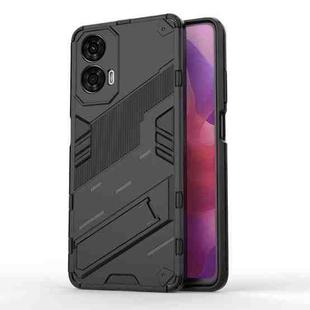 For Motorola Moto G24 4G Punk Armor 2 in 1 PC + TPU Phone Case with Holder(Black)