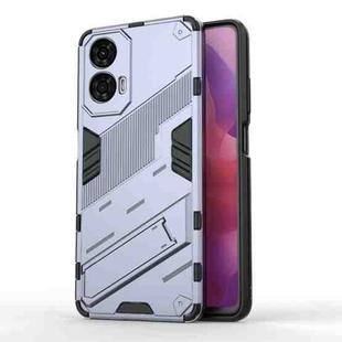 For Motorola Moto G24 4G Punk Armor 2 in 1 PC + TPU Phone Case with Holder(Grey)