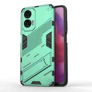 For Motorola Moto G24 4G Punk Armor 2 in 1 PC + TPU Phone Case with Holder(Green)