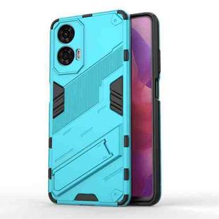 For Motorola Moto G24 4G Punk Armor 2 in 1 PC + TPU Phone Case with Holder(Blue)