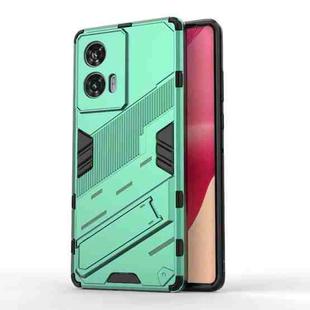 For Motorola Edge 50 Fusion 5G Global Punk Armor 2 in 1 PC + TPU Phone Case with Holder(Green)