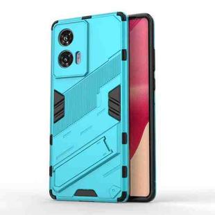 For Motorola Edge 50 Fusion 5G Global Punk Armor 2 in 1 PC + TPU Phone Case with Holder(Blue)