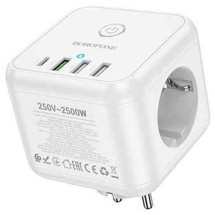 hoco BAC10 PD20W Type-C+3USB Ports with 3 Socket Desktop Charger, Plug:EU Plug(White)