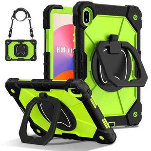 For Huawei Matepad SE 11 2024 Contrast Color Robot Silicone Hybrid PC Tablet Case(Black Yellow Green)