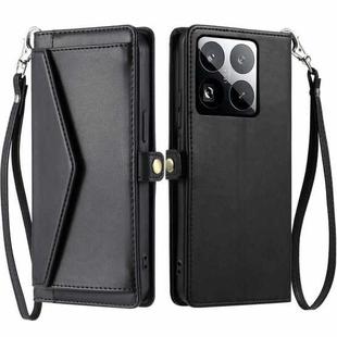 For Xiaomi 15 Pro Wallet Multi-card Slot Leather Phone Case with Lanyard(Black)