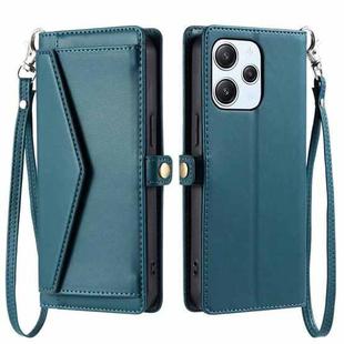 For Redmi Note 12R Wallet Multi-card Slot Leather Phone Case with Lanyard(Green)