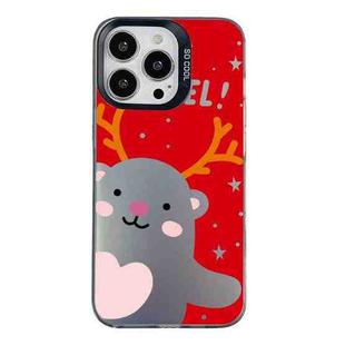 For iPhone 15 Pro Max Christmas Series PC Full Coverage Pattern Phone Case(CK035 Black)