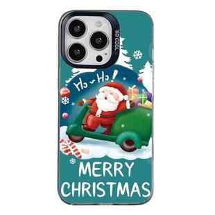 For iPhone 15 Pro Max Christmas Series PC Full Coverage Pattern Phone Case(CK047 Black)