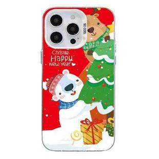 For iPhone 15 Pro Max Christmas Series PC Full Coverage Pattern Phone Case(CW033 White)