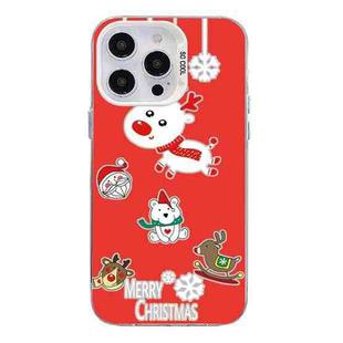 For iPhone 15 Pro Max Christmas Series PC Full Coverage Pattern Phone Case(CW039 White)