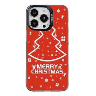 For iPhone 15 Pro Christmas Series PC Full Coverage Pattern Phone Case(CK046 Black)