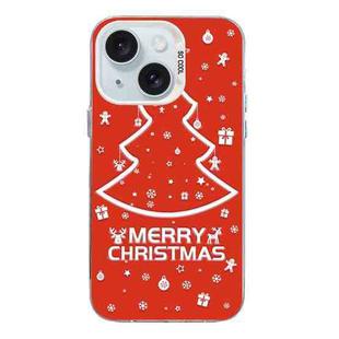 For iPhone 15 Plus Christmas Series PC Full Coverage Pattern Phone Case(CW046 White)