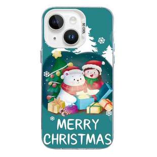 For iPhone 13 Christmas Series PC Full Coverage Pattern Phone Case(CW048 White)