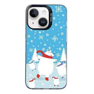 For iPhone 13 Christmas Series PC Full Coverage Pattern Phone Case(CK037 Black)