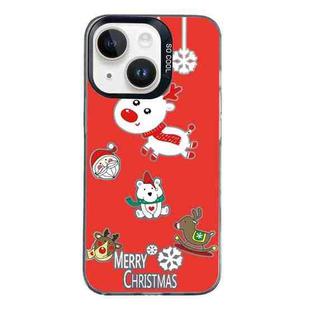 For iPhone 13 Christmas Series PC Full Coverage Pattern Phone Case(CK039 Black)