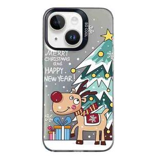 For iPhone 13 Christmas Series PC Full Coverage Pattern Phone Case(CK042 Black)