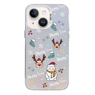 For iPhone 13 Christmas Series PC Full Coverage Pattern Phone Case(CW041 White)