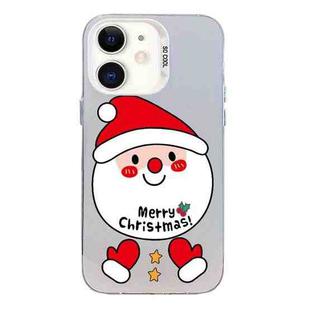 For iPhone 12 Christmas Series PC Full Coverage Pattern Phone Case(CW043 White)