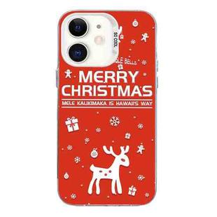 For iPhone 12 Christmas Series PC Full Coverage Pattern Phone Case(CW045 White)