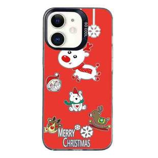 For iPhone 12 Christmas Series PC Full Coverage Pattern Phone Case(CK039 Black)