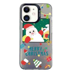 For iPhone 12 Christmas Series PC Full Coverage Pattern Phone Case(CK044 Black)