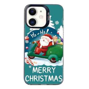 For iPhone 12 Christmas Series PC Full Coverage Pattern Phone Case(CK047 Black)