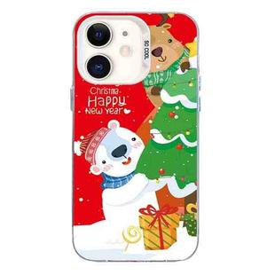 For iPhone 12 Christmas Series PC Full Coverage Pattern Phone Case(CW033 White)