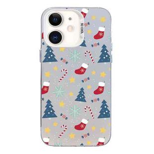 For iPhone 12 Christmas Series PC Full Coverage Pattern Phone Case(CW036 White)