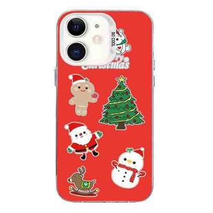 For iPhone 12 Christmas Series PC Full Coverage Pattern Phone Case(CW040 White)